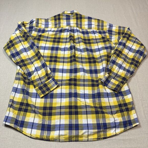Cinch Shirt Medium Yellow Plaid Long Sleeve Button Down Western Pocket Cowboy - Picture 4 of 6